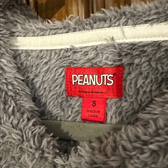 Peanuts Happy Fleece Snoopy & Woodstock hooded long sleeve pullover loungewear S - Picture 7 of 11